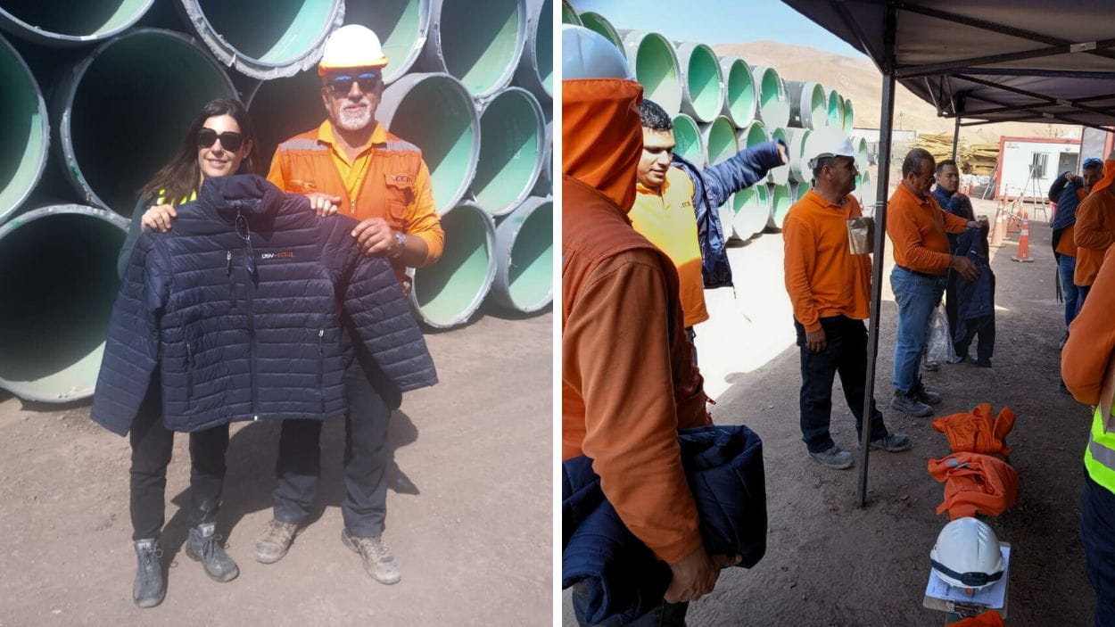 Entrega de chaquetas a conductores de la campaña socioafectiva de DSV Chile